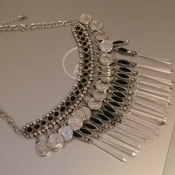 Bundle Of 3 Silver Coin Gypsy Dangle Necklaces - Picture 3 of 4